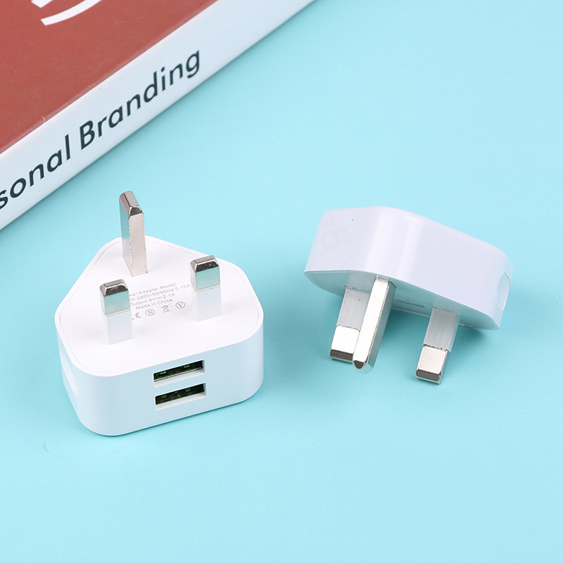 Tablet Accessories Uk - 5V/2.1A Dual-USB-Port-Schnellladegerät, universeller UK-Netzstecker mit 3