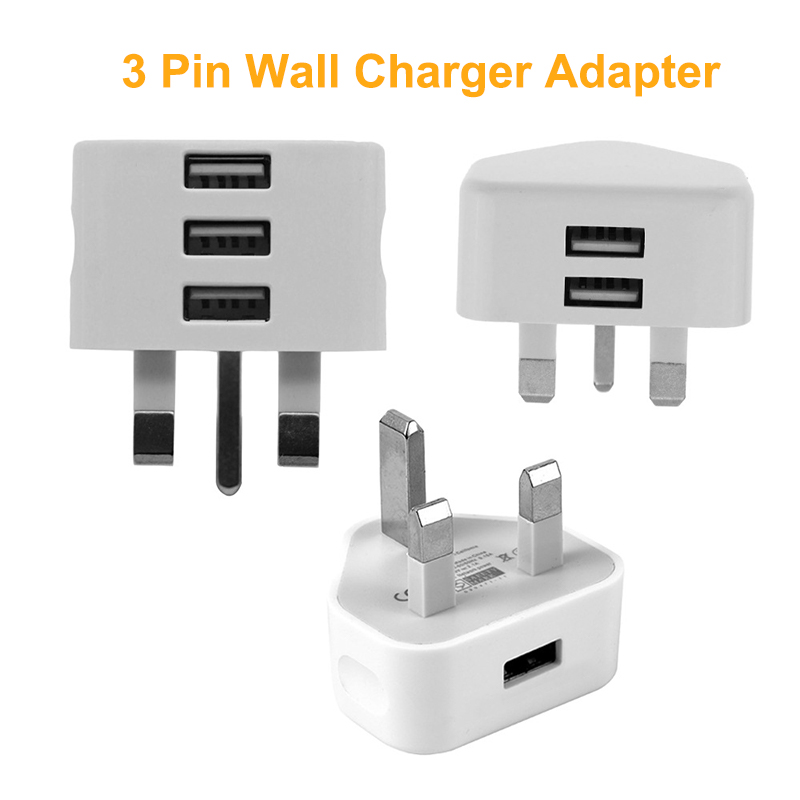 Tablet Accessories Uk - 5V/2.1A Dual-USB-Port-Schnellladegerät, universeller UK-Netzstecker mit 3
