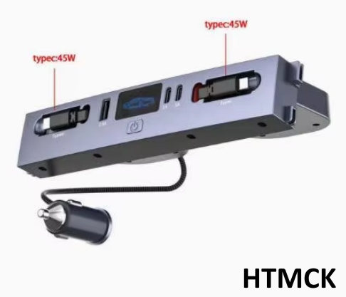 Usb Hub Type C - Multi-Port-Autoladegerät-Hub, Dual 45W Typ-C Schnellladeadapter mit