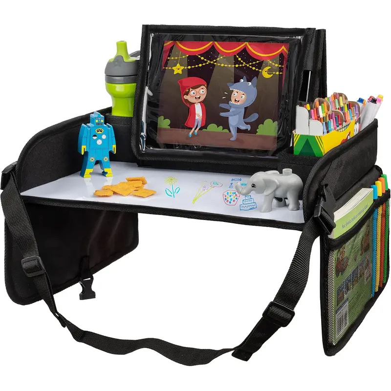 Tablet Lap Desk - Kinder-Reise-Laptisch mit trocken abwischbarer Oberfläche, Snackhalter