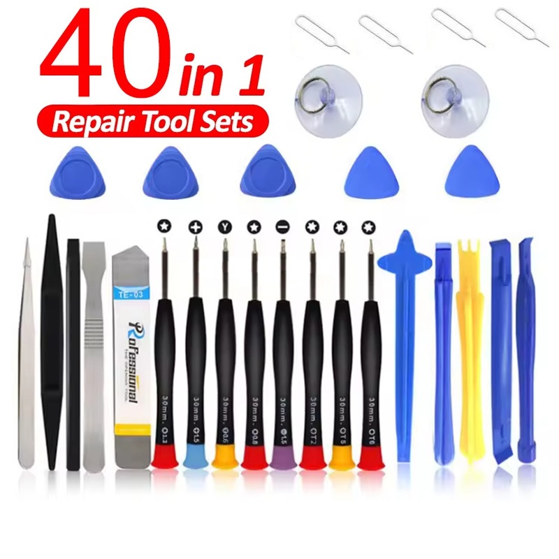Tablet Accessories Set - 40-in-1 Präzisions-Schraubendreher-Reparaturwerkzeug-Set für iPhone, iPad, Tablet,