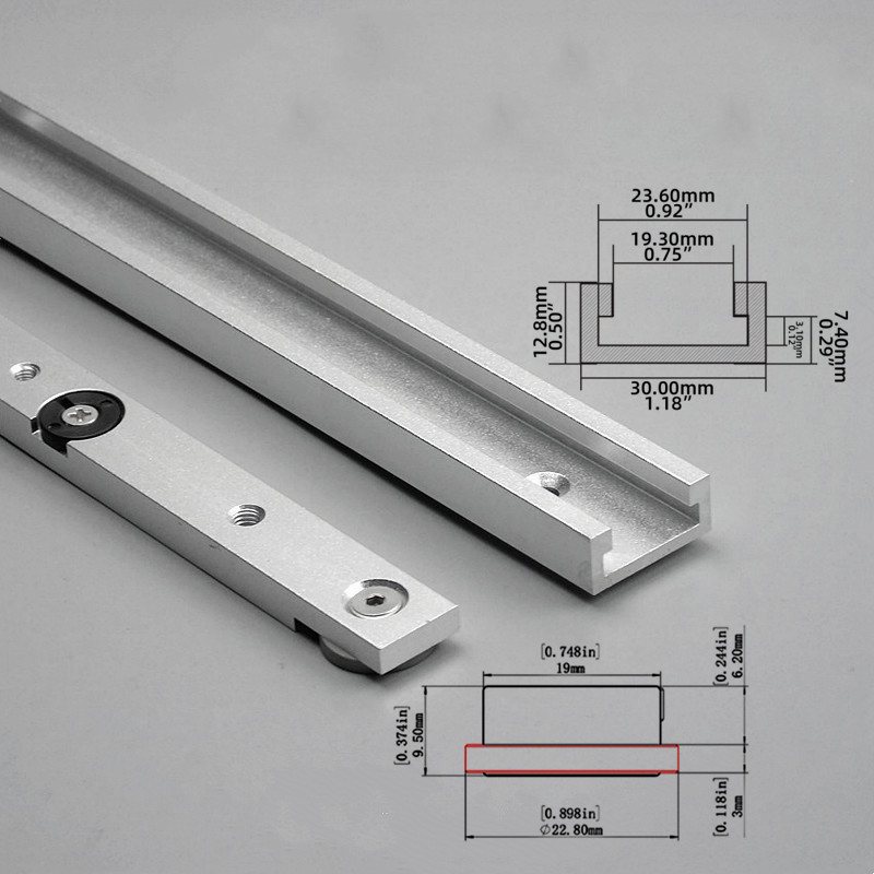 Tablet Accessories Set - 2-teiliges T-Nuten- und Gehrungsschienen-Set, T-Nuten-Gehrungsstangen-Schiebesatz, Holzbearbeitungs-Tischsägen-Gehrungsanlehnstange,