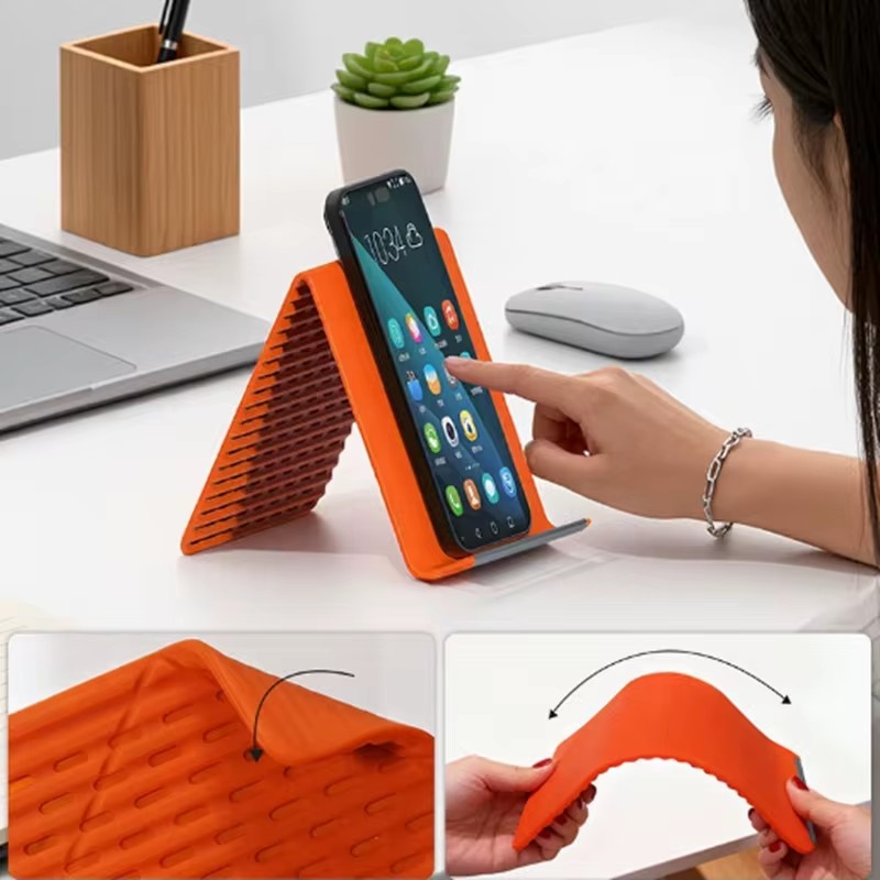Essential Tablet Accessories - Flexibler, faltbarer Silikon-Handyhalter, tragbarer, verstellbarer Multi-Winkel-Tischständer