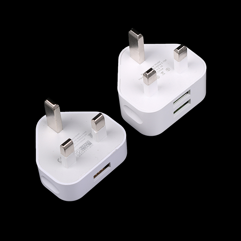 Tablet Accessories Uk - UK-Steckeradapter 3-Pin Wandladegerät Dual USB 1